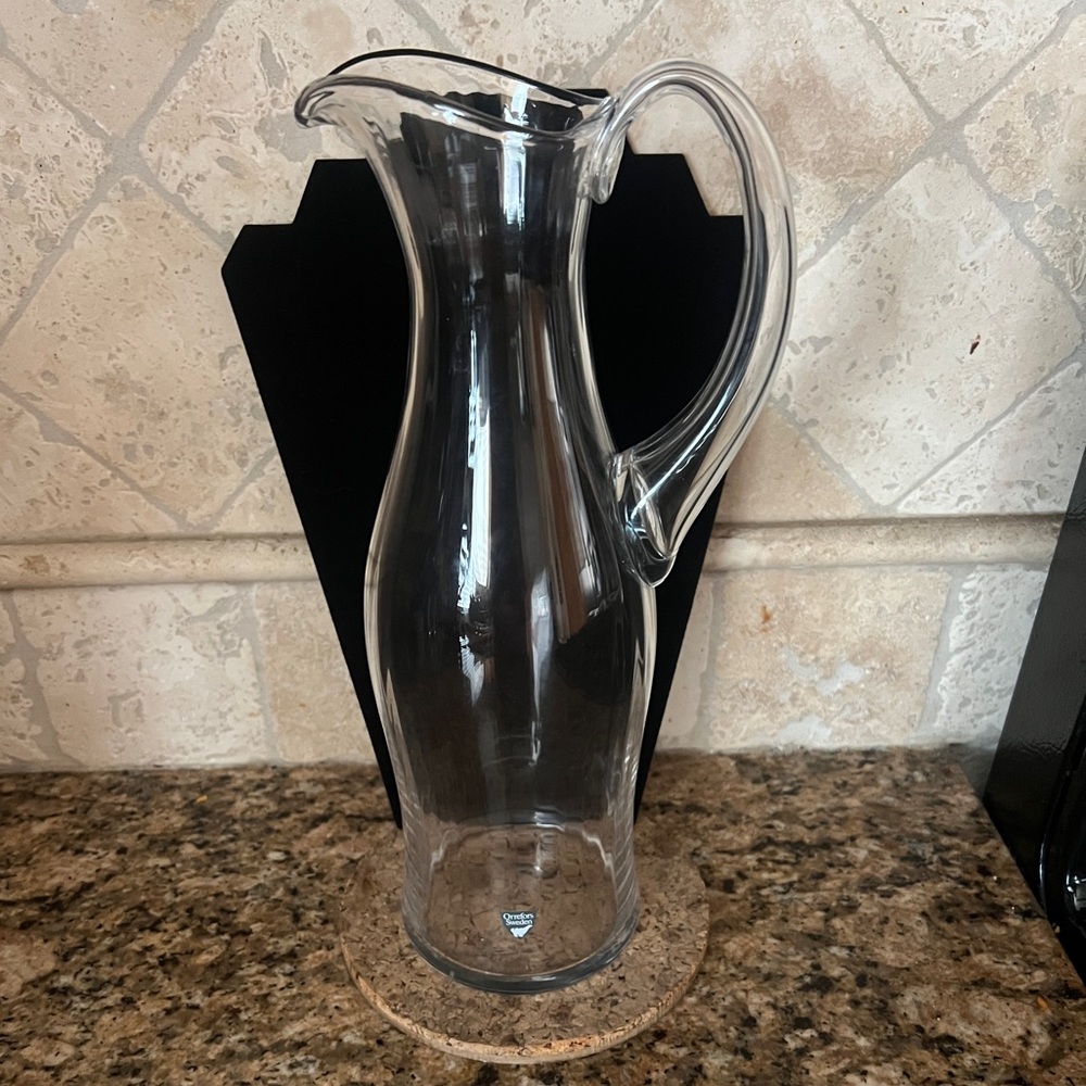 Orrefors Sweden Optica Crystal Water Pitcher